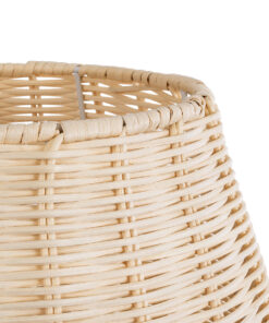 GloboStar® BOLSON 02010 Boho Επιδαπέδιο Φωτιστικό Μονόφωτο 1 x E27 AC220-240V IP20 – Φ30 x Υ30cm – Μπεζ Ξύλινο Μπαμπού Πλέγμα