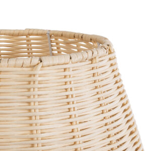 GloboStar® BOLSON 02010 Boho Επιδαπέδιο Φωτιστικό Μονόφωτο 1 x E27 AC220-240V IP20 – Φ30 x Υ30cm – Μπεζ Ξύλινο Μπαμπού Πλέγμα