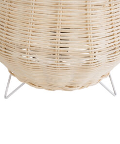 GloboStar® BOLSON 02010 Boho Επιδαπέδιο Φωτιστικό Μονόφωτο 1 x E27 AC220-240V IP20 – Φ30 x Υ30cm – Μπεζ Ξύλινο Μπαμπού Πλέγμα