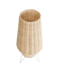 GloboStar® BOLSON 02012 Boho Επιδαπέδιο Φωτιστικό Μονόφωτο 1 x E27 AC220-240V IP20 – Φ30 x Υ70cm – Μπεζ Ξύλινο Μπαμπού Πλέγμα