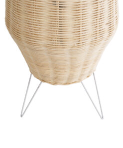 GloboStar® BOLSON 02012 Boho Επιδαπέδιο Φωτιστικό Μονόφωτο 1 x E27 AC220-240V IP20 – Φ30 x Υ70cm – Μπεζ Ξύλινο Μπαμπού Πλέγμα