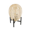 GloboStar® NERINA 02014 Boho Επιτραπέζιο Φωτιστικό Πορτατίφ Μονόφωτο 1 x E27 AC220-240V IP20 – Φ30 x Υ50cm – Μαύρο Μεταλλικό με Μπεζ Ρατάν Καπέλο Πλέγμα – 5 Χρόνια Εγγύηση
