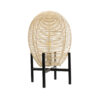 GloboStar® NERINA 02014 Boho Επιτραπέζιο Φωτιστικό Πορτατίφ Μονόφωτο 1 x E27 AC220-240V IP20 – Φ30 x Υ50cm – Μαύρο Μεταλλικό με Μπεζ Ρατάν Καπέλο Πλέγμα – 5 Χρόνια Εγγύηση