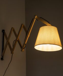 GloboStar® TALISHA 02028 Μοντέρνο Φωτιστικό Τοίχου – Απλίκα 1 x E27 AC 220-240V – Μ35-100 x Π15 x Υ36cm – Μπεζ Ξύλινο με Μπεζ Καπέλο – 5 Χρόνια Αγγύηση