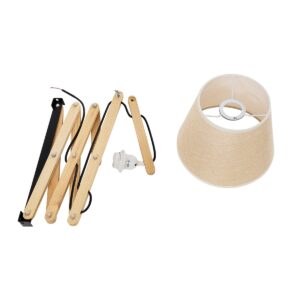 GloboStar® TALISHA 02028 Μοντέρνο Φωτιστικό Τοίχου – Απλίκα 1 x E27 AC 220-240V – Μ35-100 x Π15 x Υ36cm – Μπεζ Ξύλινο με Μπεζ Καπέλο – 5 Χρόνια Αγγύηση