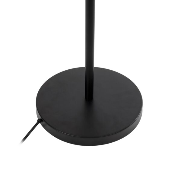 GloboStar® MINDELO 02034 Μοντέρνο Επιδαπέδιο Φωτιστικό Μονόφωτο 2 x E27 AC220-240V IP20 – Μ40 x Π24 x Υ175cm – Μαύρο Μεταλλικό Σώμα με Μπεζ Ξύλινη Βάση – 5 Χρόνια Εγγύηση