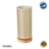 GloboStar® VALVERDE 02040 Μοντέρνο Επιτραπέζιο Φωτιστικό Μονόφωτο 1 x E27 AC220-240V IP20 – Φ15 x Υ30cm – Μπεζ Ξύλινη Βάση με Μπεζ ΠλεκτόΚαπέλο – 5 Χρόνια Εγγύηση