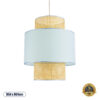 GloboStar® SAIGE 02045 Boho Κρεμαστό Φωτιστικό Οροφής Μονόφωτο 1 x E27 AC220-240V IP20 – Φ50 x Υ60cm – Μπεζ με Γαλάζιο Ξύλινο Μπαμπού Πλέγμα – 5 Χρόνια Εγγύηση