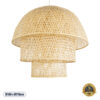 GloboStar® HIROKA 02046 Boho Κρεμαστό Φωτιστικό Οροφής Μονόφωτο 1 x E27 AC220-240V IP20 – Φ100 x Υ110cm – Μπεζ Ξύλινο Μπαμπού Πλέγμα Καμπάνα – 5 Χρόνια Εγγύηση
