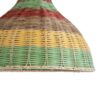 GloboStar® CABALLEROS 02053 Boho Κρεμαστό Φωτιστικό Οροφής Μονόφωτο 1 x E27 AC220-240V IP20 – Φ40 x Υ27cm – Πράσινο με Κίτρινο και Μπεζ με Κόκκινο Ξύλινο Μπαμπού Πλέγμα Καμπάνα – 5 Χρόνια Εγγύηση