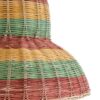 GloboStar® CABALLEROS 02057 Boho Κρεμαστό Φωτιστικό Οροφής Μονόφωτο 1 x E27 AC220-240V IP20 – Φ40 x Υ30cm – Πράσινο με Κίτρινο και Μπεζ με Κόκκινο Ξύλινο Μπαμπού Πλέγμα Καμπάνα – 5 Χρόνια Εγγύηση
