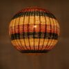 GloboStar® CABALLEROS 02063 Boho Κρεμαστό Φωτιστικό Οροφής Μονόφωτο 1 x E27 AC220-240V IP20 – Φ70 x Υ70cm – Μπλε με Κίτρινο και Κόκκινο Μπαμπού Πλέγμα Μπάλα – 5 Χρόνια Εγγύηση