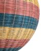 GloboStar® CABALLEROS 02063 Boho Κρεμαστό Φωτιστικό Οροφής Μονόφωτο 1 x E27 AC220-240V IP20 – Φ70 x Υ70cm – Μπλε με Κίτρινο και Κόκκινο Μπαμπού Πλέγμα Μπάλα – 5 Χρόνια Εγγύηση