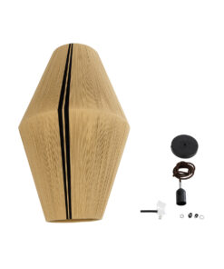 GloboStar® SALERNO 02077 Boho Κρεμαστό Φωτιστικό Οροφής Μονόφωτο 1 x E27 AC220-240V IP20 – Φ50 x Υ80cm – Μπεζ με Μαύρο Λεπτό Νήμα Βαμβακερό Πλέγμα Καμπάνα – 5 Χρόνια Εγγύηση