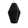 GloboStar® SALERNO 02078 Boho Κρεμαστό Φωτιστικό Οροφής Μονόφωτο 1 x E27 AC220-240V IP20 – Φ50 x Υ80cm – Μαύρο με Μπεζ Λεπτό Νήμα Βαμβακερό Πλέγμα Καμπάνα – 5 Χρόνια Εγγύηση