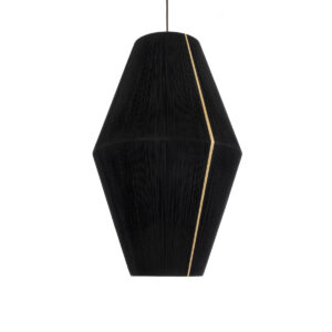 GloboStar® SALERNO 02078 Boho Κρεμαστό Φωτιστικό Οροφής Μονόφωτο 1 x E27 AC220-240V IP20 – Φ50 x Υ80cm – Μαύρο με Μπεζ Λεπτό Νήμα Βαμβακερό Πλέγμα Καμπάνα – 5 Χρόνια Εγγύηση