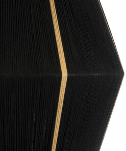 GloboStar® SALERNO 02078 Boho Κρεμαστό Φωτιστικό Οροφής Μονόφωτο 1 x E27 AC220-240V IP20 – Φ50 x Υ80cm – Μαύρο με Μπεζ Λεπτό Νήμα Βαμβακερό Πλέγμα Καμπάνα – 5 Χρόνια Εγγύηση