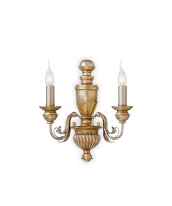 IDEAL LUX Απλίκα Τοίχου FIRENZE 2xE14 Χρυσού Χρώματος – 020846