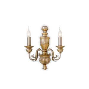 IDEAL LUX Απλίκα Τοίχου FIRENZE 2xE14 Χρυσού Χρώματος – 020846