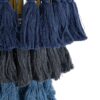 GloboStar® MISSOULA 02085 Boho Κρεμαστό Φωτιστικό Οροφής Μονόφωτο 1 x E27 AC220-240V IP20 – Φ30 x Υ40cm – Μπλε Σκούρο με Μαύρο και Μπλε Λεπτό Νήμα Βαμβακερό και Χρυσό Μεταλλικό Πλέγμα – 5 Χρόνια Εγγύηση