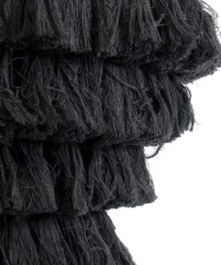 GloboStar® MISSOULA 02091 Boho Κρεμαστό Φωτιστικό Οροφής Μονόφωτο 1 x E27 AC220-240V IP20 – Φ60 x Υ40cm – Μαύρο Λεπτό Νήμα Βαμβακερό και Χρυσό Μεταλλικό Πλέγμα – 5 Χρόνια Εγγύηση