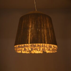 GloboStar® PUERTORICO 02093 Boho Κρεμαστό Φωτιστικό Οροφής Τρίφωτο 3 x E27 AC220-240V IP20 – Φ80 x Υ80cm – Μπεζ Λεπτό Σχοινί Τριχιά Καμπάνα – 5 Χρόνια Εγγύηση