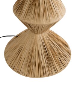 GloboStar® LUANA 02108 Boho Επιδαπέδιο Φωτιστικό Μονόφωτο 1 x E27 AC220-240V IP20 – Φ60 x Υ150cm – Μπεζ Φυσική Ράφια Νήμα Καπέλο – 5 Χρόνια Εγγύηση