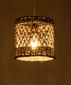 GloboStar® ECUADOR 02120 Boho Κρεμαστό Φωτιστικό Οροφής Μονόφωτο 1 x E27 AC220-240V IP20 – Φ20 x Υ20cm – Μπεζ Seagrass – Φύκι Πλέγμα – 5 Χρόνια Εγγύηση