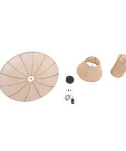 GloboStar® ZORA 02139 Boho Κρεμαστό Φωτιστικό Οροφής Μονόφωτο 1 x E27 AC220-240V IP20 – Φ80 x Υ32cm – Μπεζ Υφασμάτινο Καμπάνα