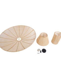 GloboStar® ZORA 02140 Boho Κρεμαστό Φωτιστικό Οροφής Μονόφωτο 1 x E27 AC220-240V IP20 – Φ120 x Υ40cm – Μπεζ Υφασμάτινο Καμπάνα