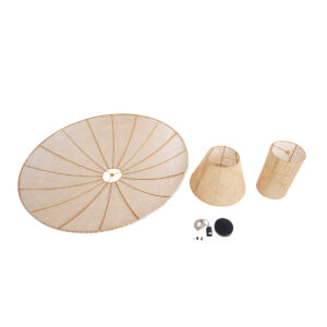 GloboStar® ZORA 02140 Boho Κρεμαστό Φωτιστικό Οροφής Μονόφωτο 1 x E27 AC220-240V IP20 – Φ120 x Υ40cm – Μπεζ Υφασμάτινο Καμπάνα
