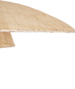 GloboStar® ZORA 02140 Boho Κρεμαστό Φωτιστικό Οροφής Μονόφωτο 1 x E27 AC220-240V IP20 – Φ120 x Υ40cm – Μπεζ Υφασμάτινο Καμπάνα