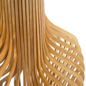 GloboStar® MIHIRO 02150 Boho Επιδαπέδιο Φωτιστικό Μονόφωτο 1 x E27 AC220-240V IP20 – Μ48 x Π48 x Υ120cm – Καφέ Ξύλινο με Μαύρη Μεταλλική Βάση Πλέγμα – 5 Χρόνια Εγγύηση