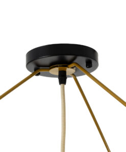 GloboStar® PALERMO 02153 Boho Φωτιστικό Οροφής Μονόφωτο 1 x E27 AC220-240V IP20 – Φ100 x Υ55cm – Μπεζ Ξύλινο Μπαμπού Πλέγμα – 5 Χρόνια Εγγύηση