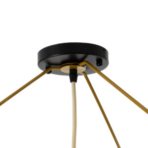 GloboStar® PALERMO 02153 Boho Φωτιστικό Οροφής Μονόφωτο 1 x E27 AC220-240V IP20 – Φ100 x Υ55cm – Μπεζ Ξύλινο Μπαμπού Πλέγμα – 5 Χρόνια Εγγύηση