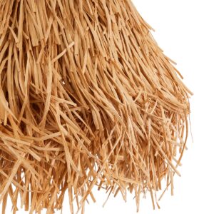 GloboStar® GUADELOUPE 02154 Boho Κρεμαστό Φωτιστικό Οροφής Μονόφωτο 1 x E27 AC220-240V IP20 – Φ50 x Υ40cm – Καφέ Φυσική Ράφια Νήμα Πλέγμα Καμπάνα – 5 Χρόνια Εγγύηση