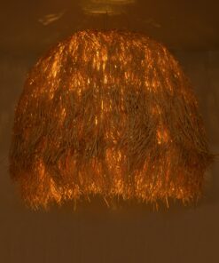 GloboStar® GUADELOUPE 02156 Boho Κρεμαστό Φωτιστικό Οροφής Μονόφωτο 1 x E27 AC220-240V IP20 – Φ120 x Υ100cm – Καφέ Φυσική Ράφια Νήμα Πλέγμα Καμπάνα – 5 Χρόνια Εγγύηση