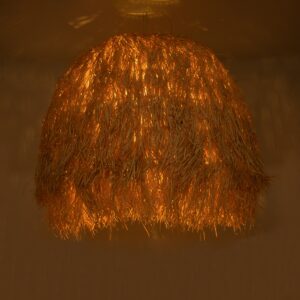 GloboStar® GUADELOUPE 02156 Boho Κρεμαστό Φωτιστικό Οροφής Μονόφωτο 1 x E27 AC220-240V IP20 – Φ120 x Υ100cm – Καφέ Φυσική Ράφια Νήμα Πλέγμα Καμπάνα – 5 Χρόνια Εγγύηση