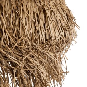 GloboStar® GUADELOUPE 02158 Boho Κρεμαστό Φωτιστικό Οροφής Μονόφωτο 1 x E27 AC220-240V IP20 – Φ80 x Υ60cm – Μπεζ Φυσική Ράφια Νήμα Πλέγμα Καμπάνα – 5 Χρόνια Εγγύηση