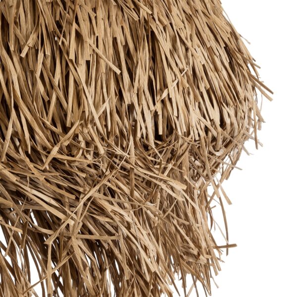 GloboStar® GUADELOUPE 02158 Boho Κρεμαστό Φωτιστικό Οροφής Μονόφωτο 1 x E27 AC220-240V IP20 – Φ80 x Υ60cm – Μπεζ Φυσική Ράφια Νήμα Πλέγμα Καμπάνα – 5 Χρόνια Εγγύηση