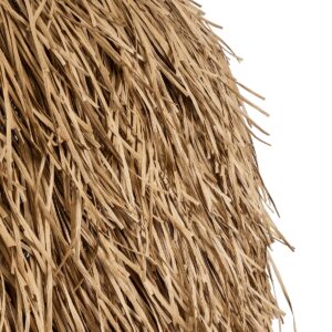 GloboStar® GUADELOUPE 02159 Boho Κρεμαστό Φωτιστικό Οροφής Μονόφωτο 1 x E27 AC220-240V IP20 – Φ120 x Υ100cm – Μπεζ Φυσική Ράφια Νήμα Πλέγμα Καμπάνα – 5 Χρόνια Εγγύηση