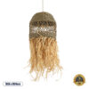 GloboStar® SAINTLUCIA 02160 Boho Κρεμαστό Φωτιστικό Οροφής Μονόφωτο 1 x E27 AC220-240V IP20 – Φ30 x Υ90cm – Χακί Σχοινί με Μπεζ Φυσική Ράφια Νήμα Πλεγμα Καμπάνα – 5 Χρόνια Εγγύηση