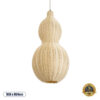 GloboStar® KINGSTOWN 02168 Boho Κρεμαστό Φωτιστικό Οροφής Μονόφωτο 1 x E27 AC220-240V IP20 – Φ30 x Υ60cm – Μπεζ Ξύλινο Μπαμπού Πλέγμα – 5 Χρόνια Εγγύηση