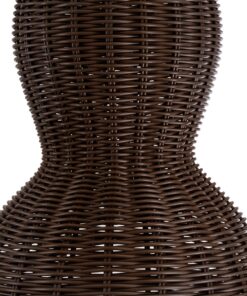 GloboStar® KINGSTOWN 02169 Boho Κρεμαστό Φωτιστικό Οροφής Μονόφωτο 1 x E27 AC220-240V IP20 – Φ30 x Υ60cm – Καφέ Ξύλινο Μπαμπού Πλέγμα – 5 Χρόνια Εγγύηση