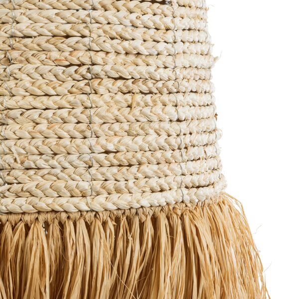 GloboStar® AREMBEPE 02171 Boho Κρεμαστό Φωτιστικό Οροφής Μονόφωτο 1 x E27 AC220-240V IP20 – Φ50 x Υ150cm – Μπεζ Φυσική Ράφια Νήμα Πλέγμα Καμπάνα – 5 Χρόνια Εγγύηση