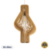 GloboStar® MIHIRO 02172 Boho Κρεμαστό Φωτιστικό Οροφής Μονόφωτο 1 x E27 AC220-240V IP20 – Φ32 x Υ56cm – Καφέ Ξύλινο Πλέγμα – 5 Χρόνια Εγγύηση