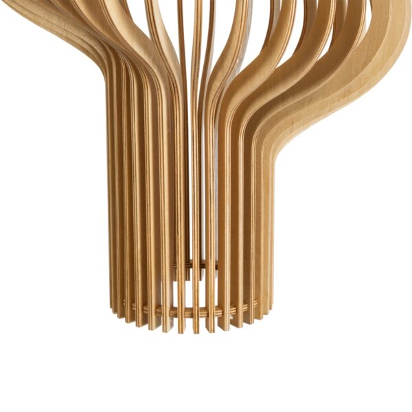 GloboStar® MIHIRO 02172 Boho Κρεμαστό Φωτιστικό Οροφής Μονόφωτο 1 x E27 AC220-240V IP20 – Φ32 x Υ56cm – Καφέ Ξύλινο Πλέγμα – 5 Χρόνια Εγγύηση