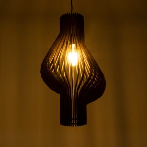 GloboStar® MIHIRO 02173 Boho Κρεμαστό Φωτιστικό Οροφής Μονόφωτο 1 x E27 AC220-240V IP20 – Φ32 x Υ56cm – Καφέ Σκούρο Ξύλινο Πλέγμα – 5 Χρόνια Εγγύηση