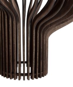 GloboStar® MIHIRO 02173 Boho Κρεμαστό Φωτιστικό Οροφής Μονόφωτο 1 x E27 AC220-240V IP20 – Φ32 x Υ56cm – Καφέ Σκούρο Ξύλινο Πλέγμα – 5 Χρόνια Εγγύηση