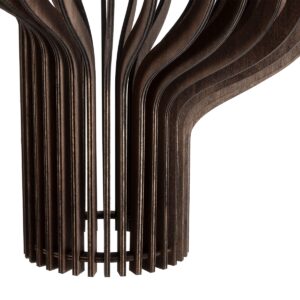 GloboStar® MIHIRO 02173 Boho Κρεμαστό Φωτιστικό Οροφής Μονόφωτο 1 x E27 AC220-240V IP20 – Φ32 x Υ56cm – Καφέ Σκούρο Ξύλινο Πλέγμα – 5 Χρόνια Εγγύηση